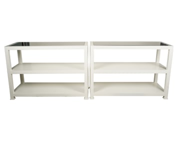 Bob Newhart A Pair of White Painted End Tables