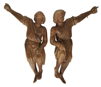 Bob Newhart: A Pair of Spanish Colonial Wood Santos
