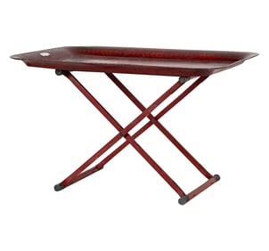 Bob Newhart: An Antique Painted Tole Tray on Stand
