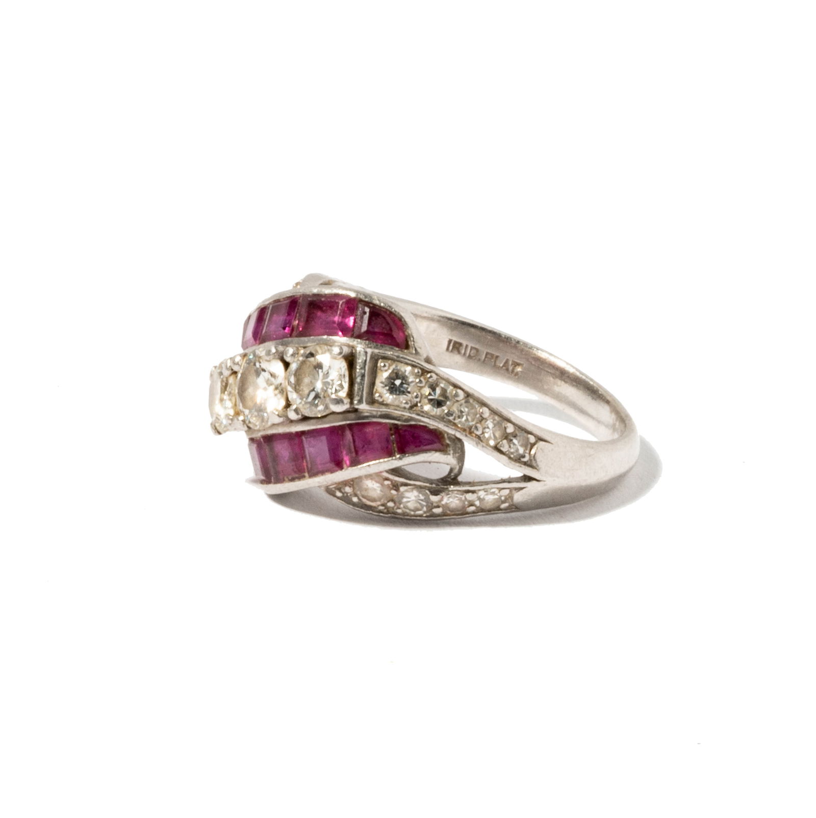 One Platinum, Diamond and Ruby Ring (1 of 5)