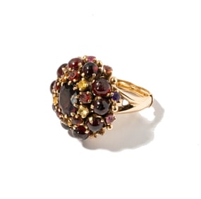 14 Karat Yellow Gold Gem-set Cocktail Ring