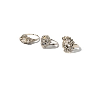 Three Platinum Diamond Rings