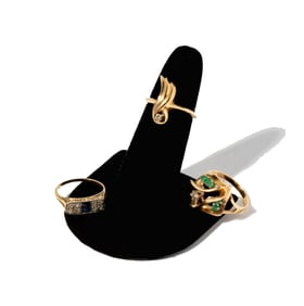 Three 14 Karat Yellow Gold Rings