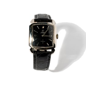 Vintage Omega Cioccolatone Stainless-steel Watch with Leather Band