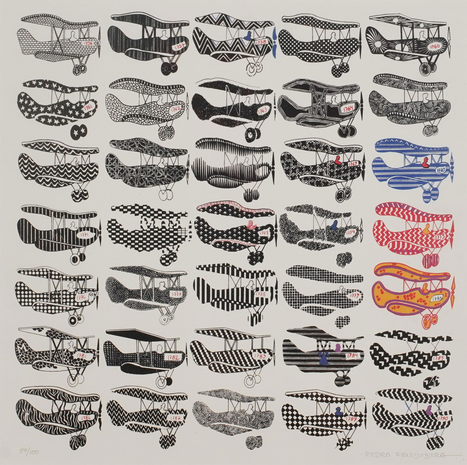 Pedro Friedeberg, Italian/American B. 1936, Avionetas (1 of 9)