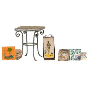 A Tile-Inset Table and Faience Tile Collection