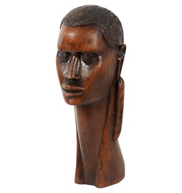 An African Carved Wood Head