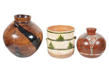 Three Large Mexican Ceramic Vessels