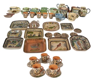 A Large Group of Mexican Painted Ceramics