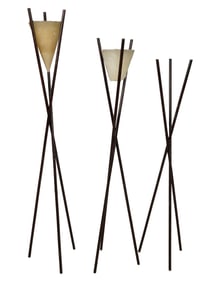 Three Metal Tripod Floor Candle Stands