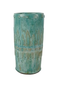 A Glazed Pottery Umbrella Stand