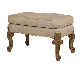 An Antique Italian Rococo Carved Wood Bench