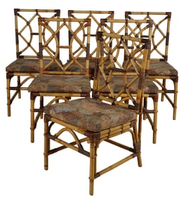 A Set of Six Rattan Dining Chairs