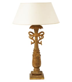A Carved Giltwood Table Lamp