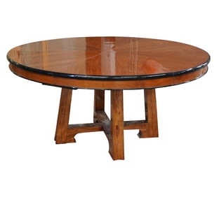 L. Rossi: Olive Ash Veneer Circular Dining Table