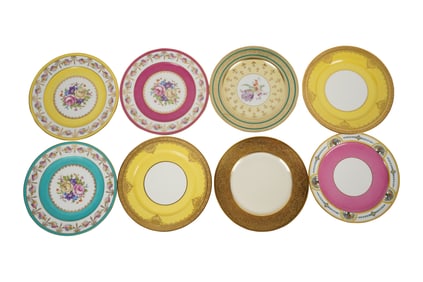 A Group of 12 Continental and English Porcelain Plates