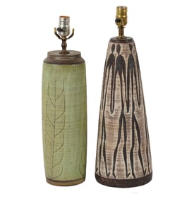 Two Vintage Nancy Wickham Ceramic Table Lamps