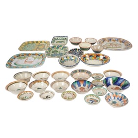 A Large Group of Mexican Painted Ceramics