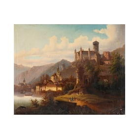 Continental School, 19th Century, Castle in Landscape