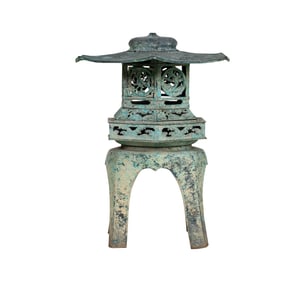 A Japanese Iron Temple Pagoda Lantern