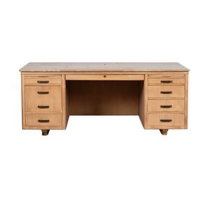 An American Mid-Century Travertine-Top Desk