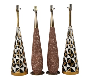Two Pairs of Tye of California Ceramic Table Lamps