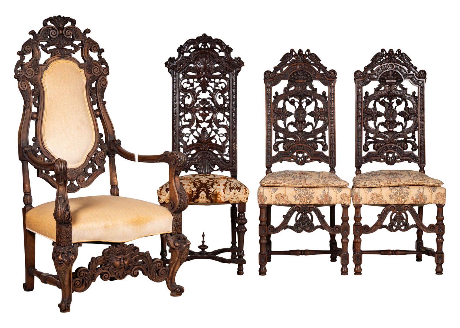 Four Carved Wood Hall Chairs (1 of 20)
