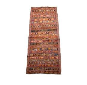 A Turkish Flatweave Runner Rug 4'3" x 11'