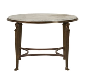 An Empire-Style Marble-Top Round Side Table