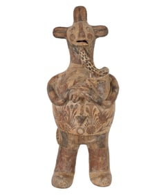 A Mexican Painted Terracotta Figure