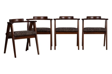 A Set of Four Danish Modern Style Dining Chairs