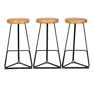 A Set of Three Modernist Barstools