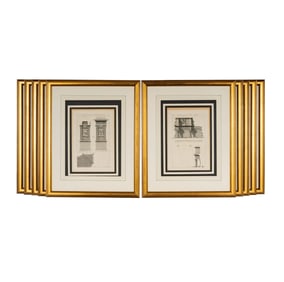 Ten Antique English Architectural Engravings