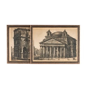 Luigi Rossini, 1790-1857, Two Works (Views of Roman Monuments)