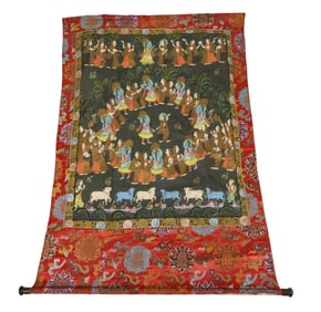 An Indian Painted Wallhanging