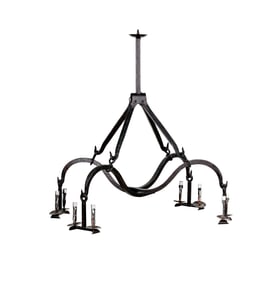 An Iron Eight-Light Chandelier