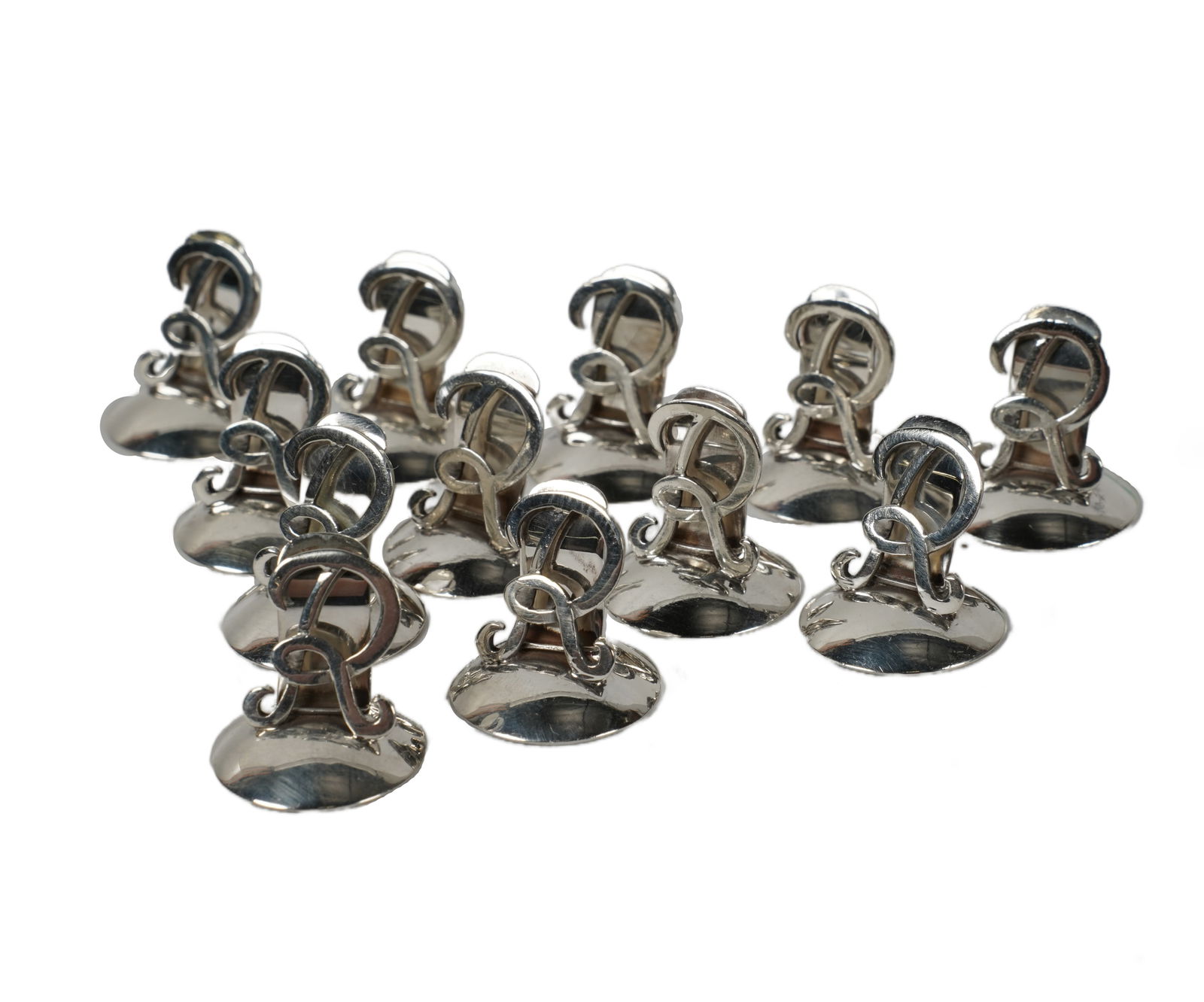 A Set of 12 Tiffany and Co. Sterling Place Card Holders (1 of 6)