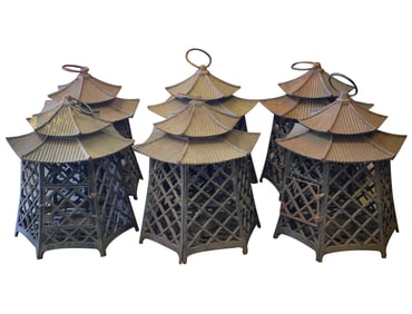 A Set of Six Pagoda-Form Lanterns