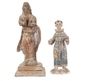 Two Spanish Colonial Santo Figures