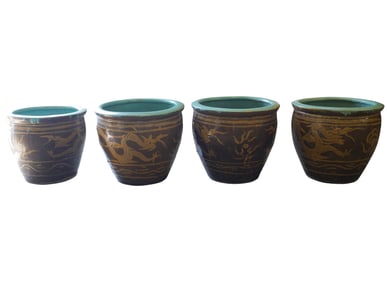 Four Chinese Ceramic Planter Pots