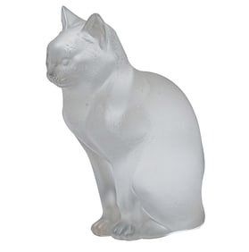 A Lalique Glass Cat Figure