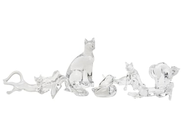 Nine Baccarat Crystal Animal Figures
