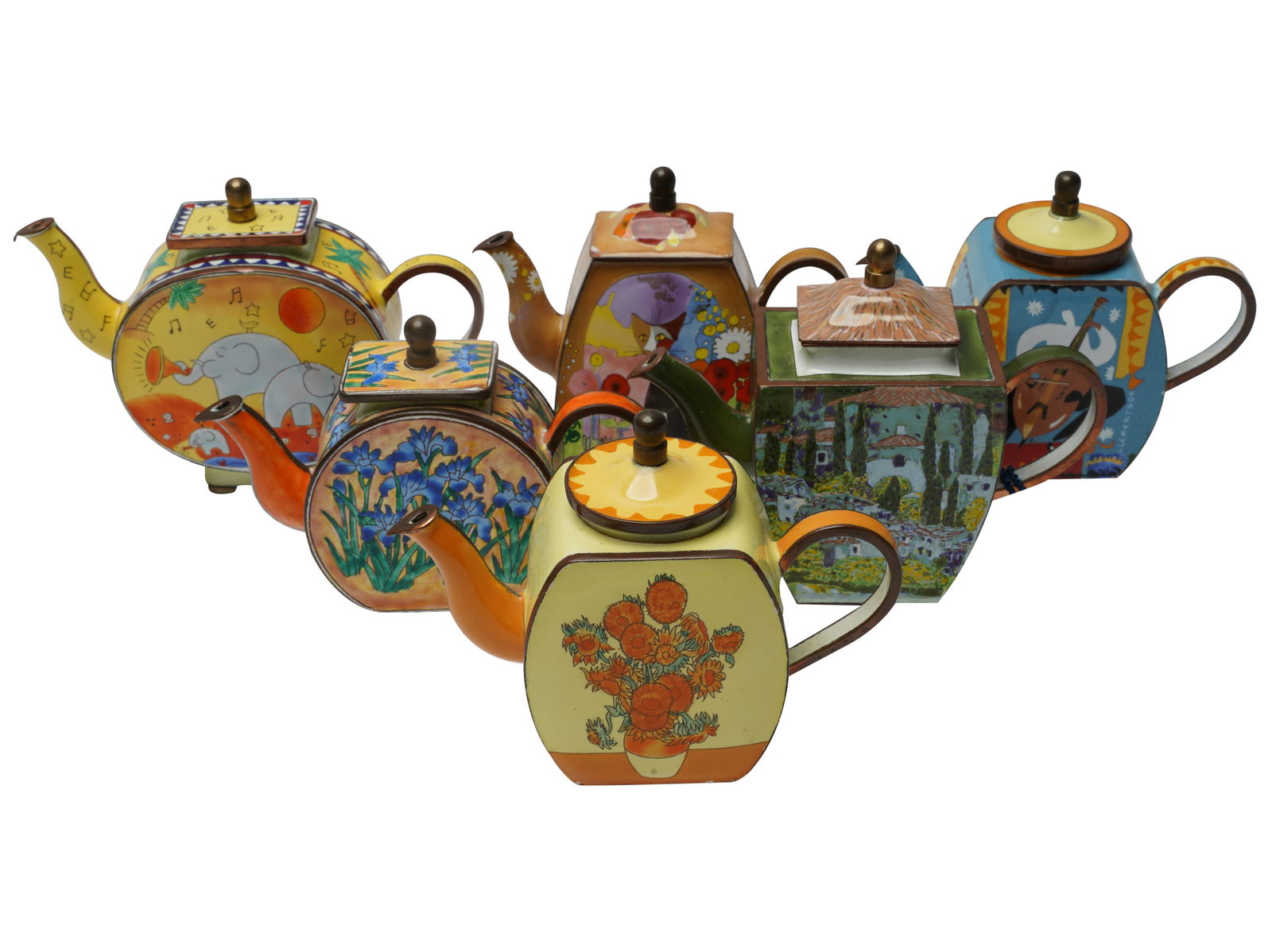 Six Maddicott Miniature Enameled Teapots (1 of 11)