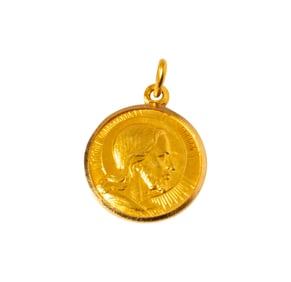 18 Karat Yellow Gold Christ Pendant