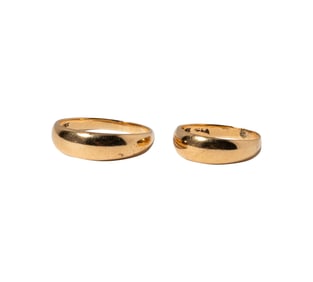 Pair of Matching 10 Karat Yellow Gold Bands