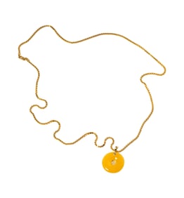 14 Karat Yellow Gold Necklace and Jade Pendant