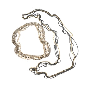 David Yurman Two Sterling and 18 Karat Gold Necklaces