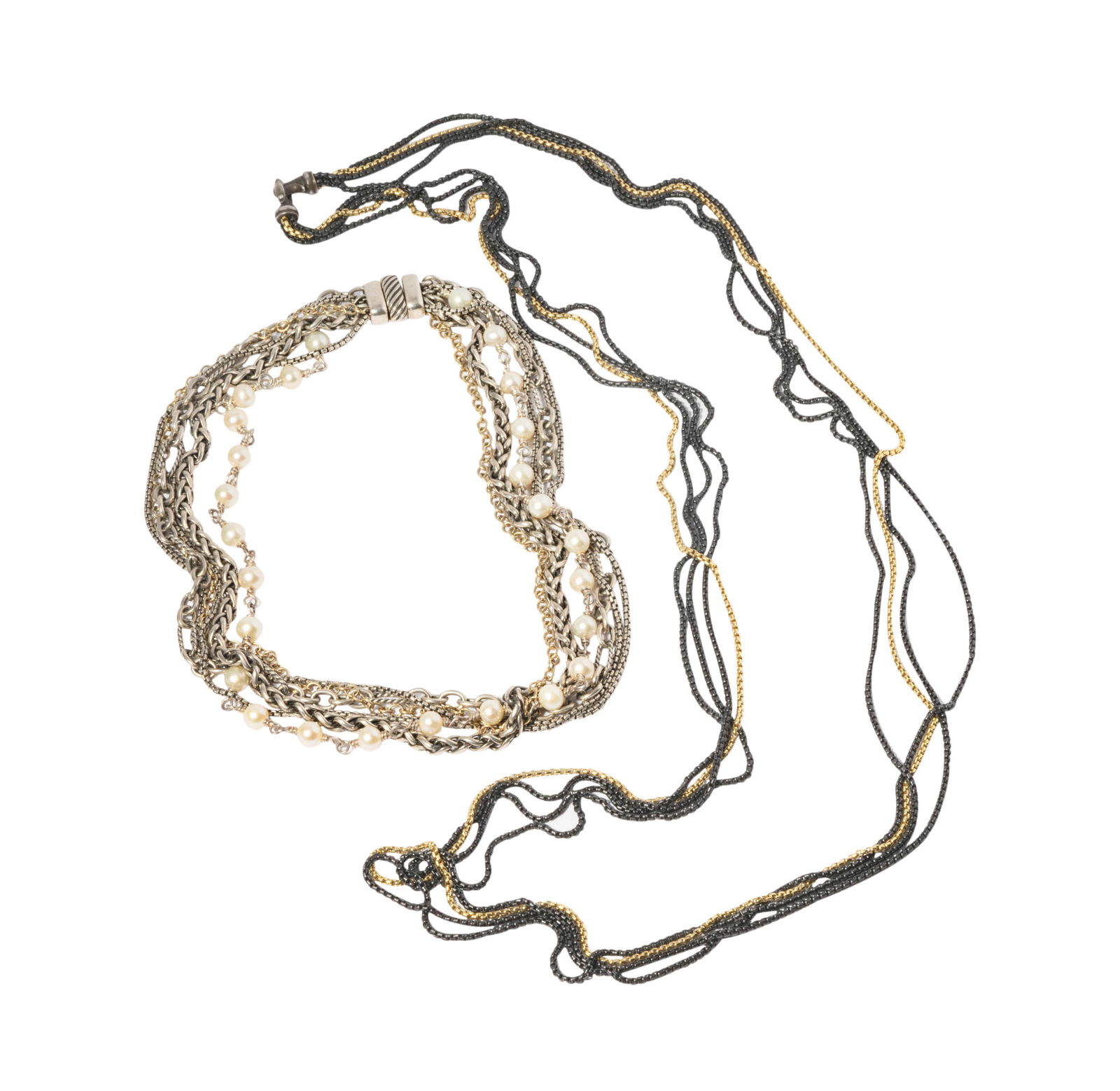 David Yurman Two Sterling and 18 Karat Gold Necklaces (1 of 8)