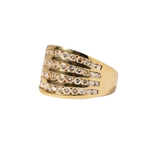 14 Karat Yellow Gold and Diamond Ring