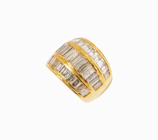 High Karat Gold and Diamond Ring